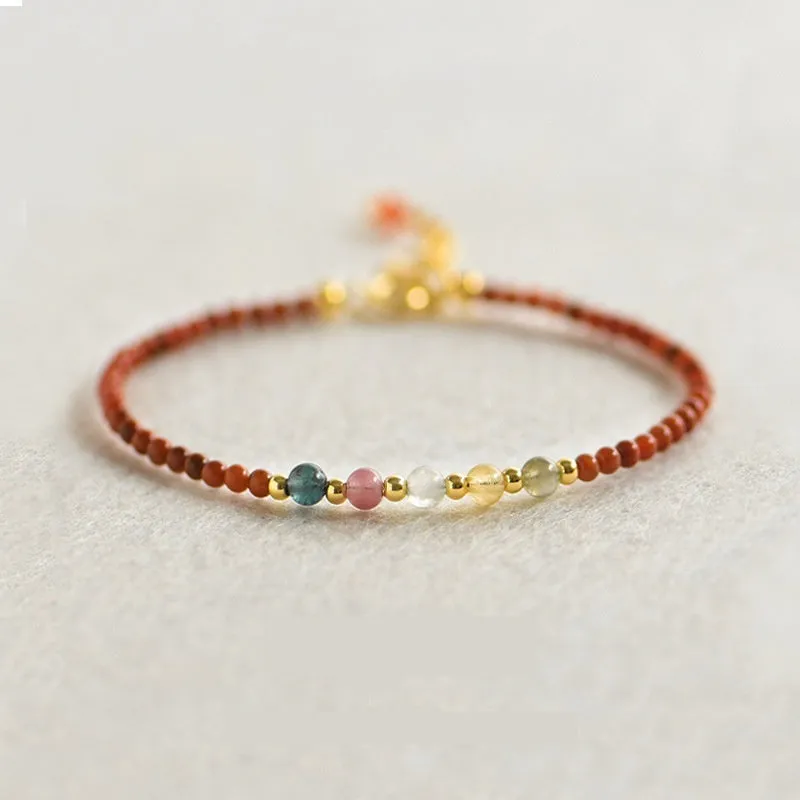Women's crystal bracelet with freshwater pearls and geometric shapes in simple style
