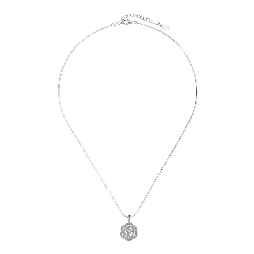 925 silver rose pendant necklace electroplated finish for women