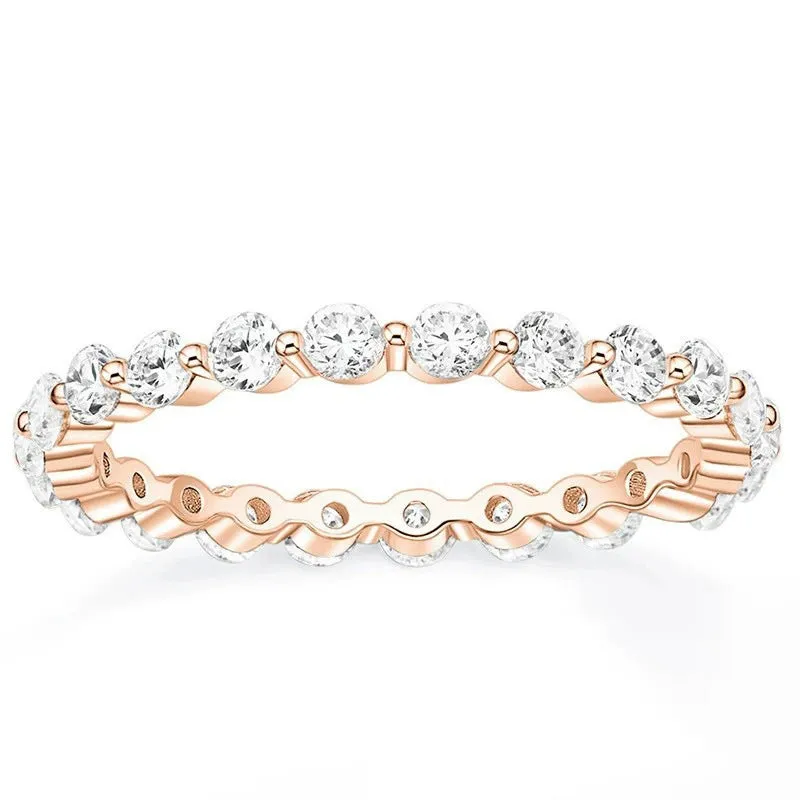 Cubic women's simple stacked ring in silver with geometric shape and electroplated finish on white background