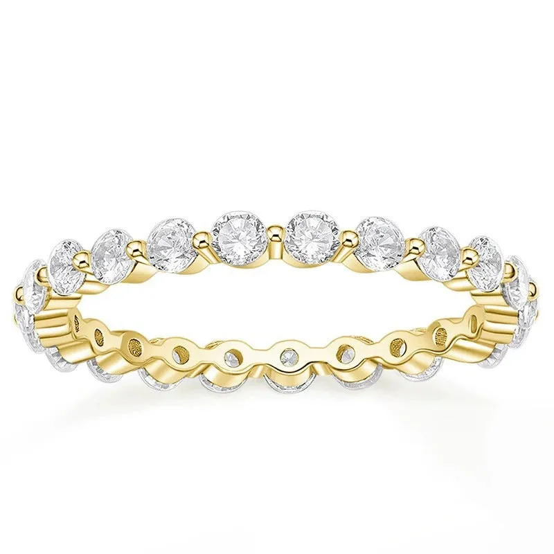 Cubic women's simple stacked ring in silver with geometric shape and electroplated finish on white background