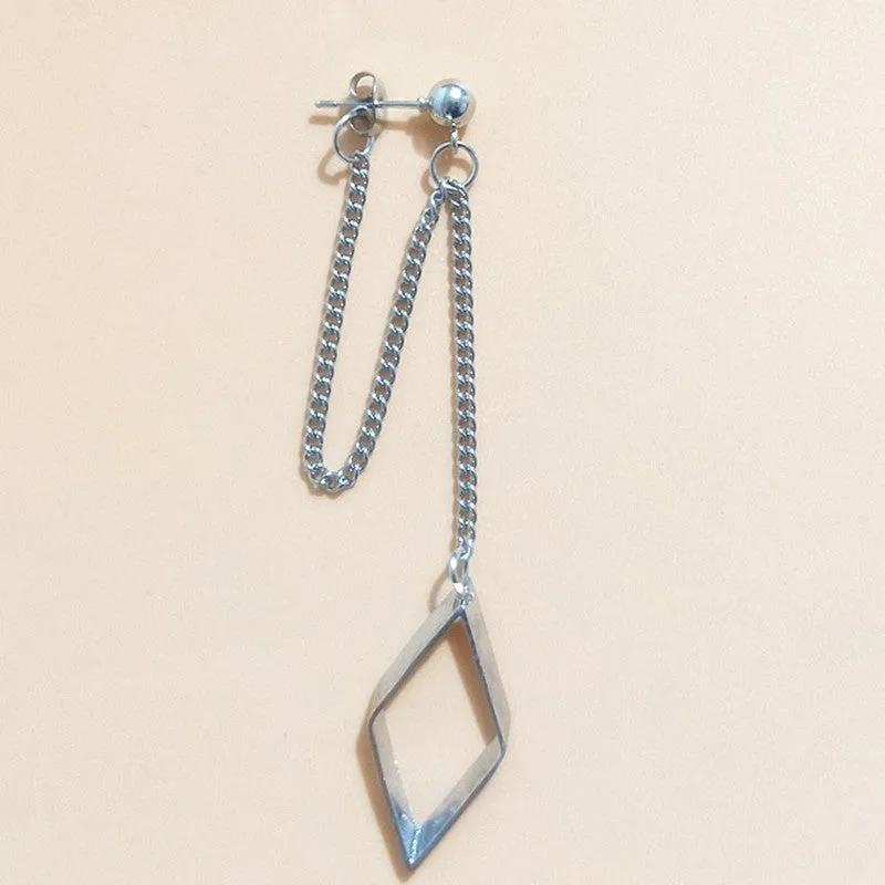 Geometric alloy stud earring in star shape, unisex single piece, ins style