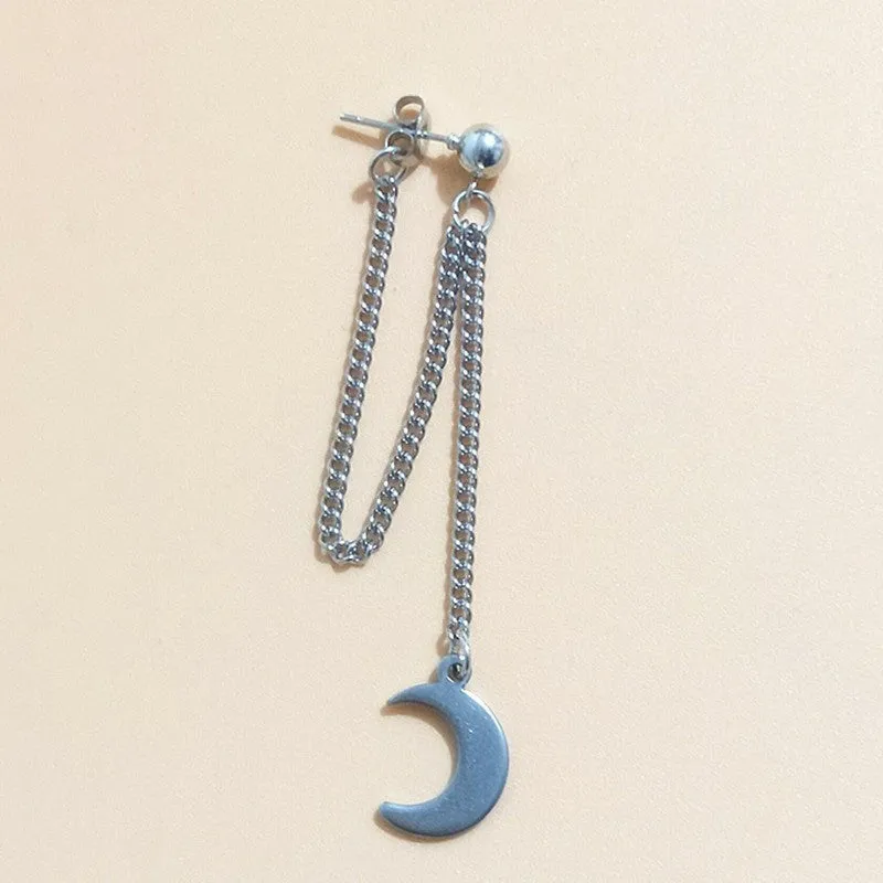 Geometric alloy stud earring in star shape, unisex single piece, ins style