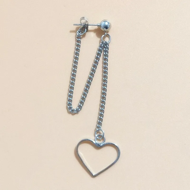 Geometric alloy stud earring in star shape, unisex single piece, ins style