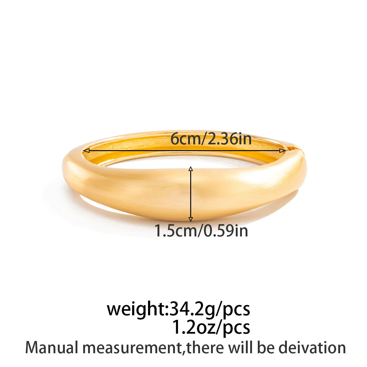 All-match matte texture spring bracelet ornament alloy electroplated ellipse design gold silver bracelet