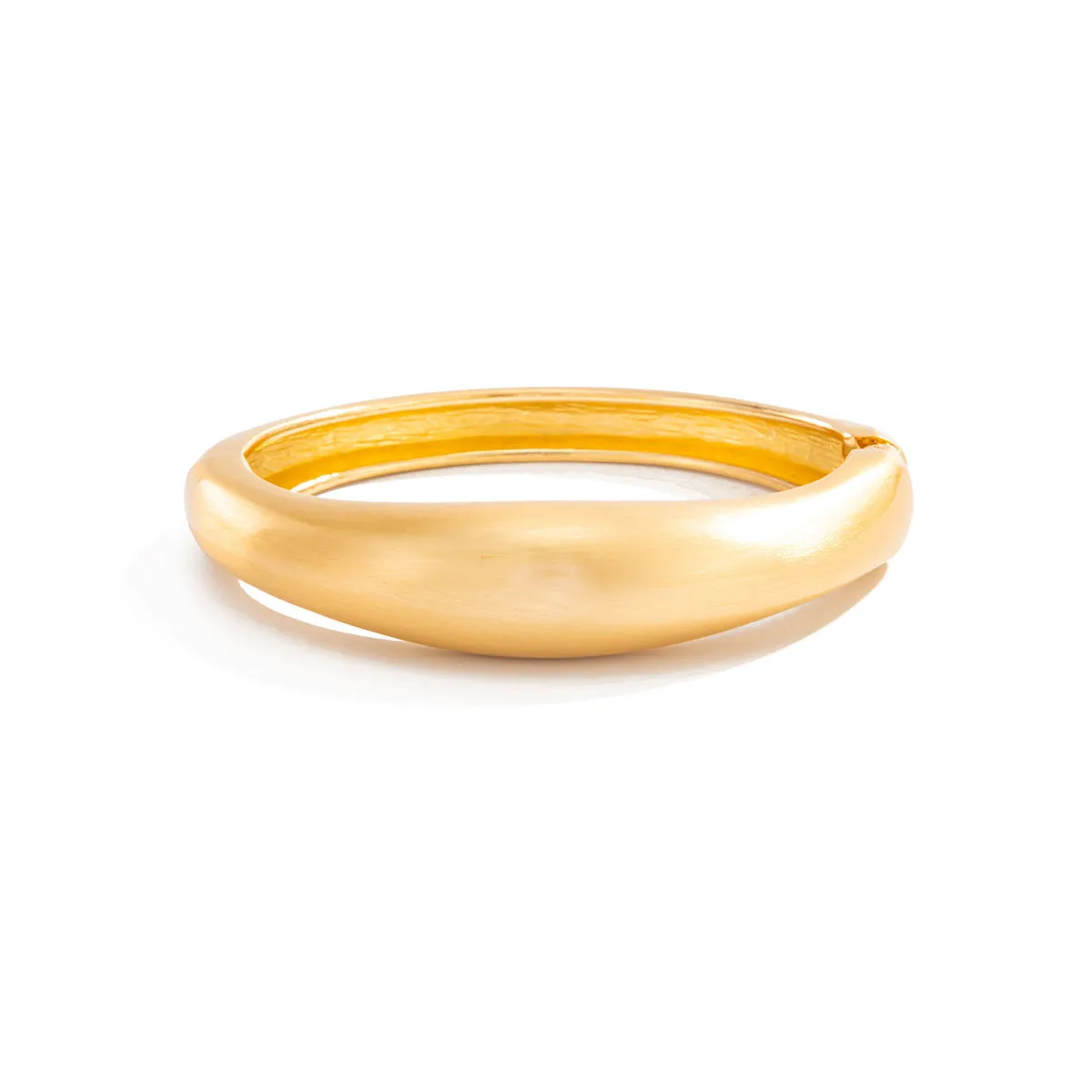 All-match matte texture spring bracelet ornament alloy electroplated ellipse design gold silver bracelet