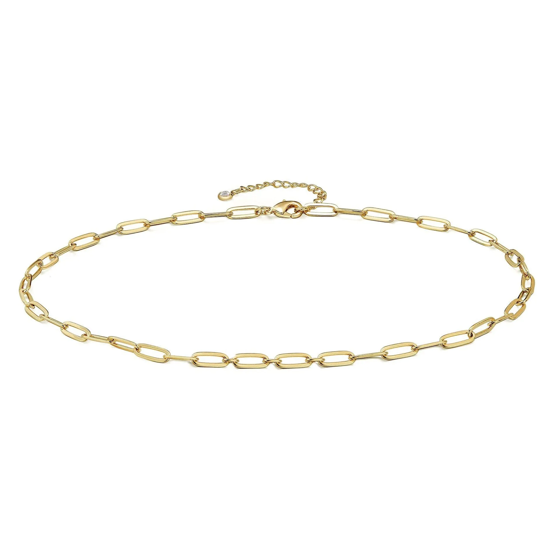 Women's multilayer geometric fashion necklace copper electroplated original design U-shaped pendant 19 colour styles adjustable chain
