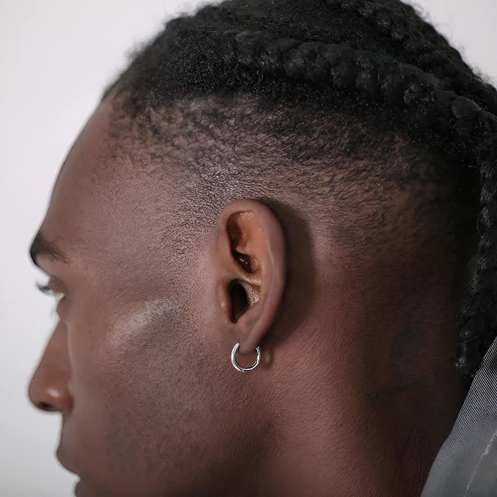 Simple round sterling silver 925 earring for unisex wear, large 14mm or small 12mm size options