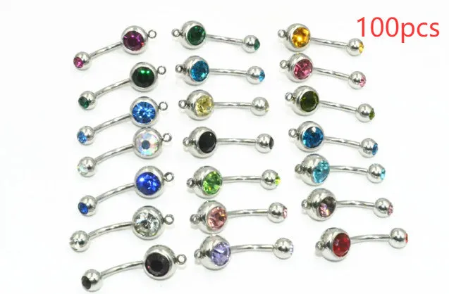 Fruit-shaped belly button ring with Czech diamond finish in multiple colours, medical steel construction