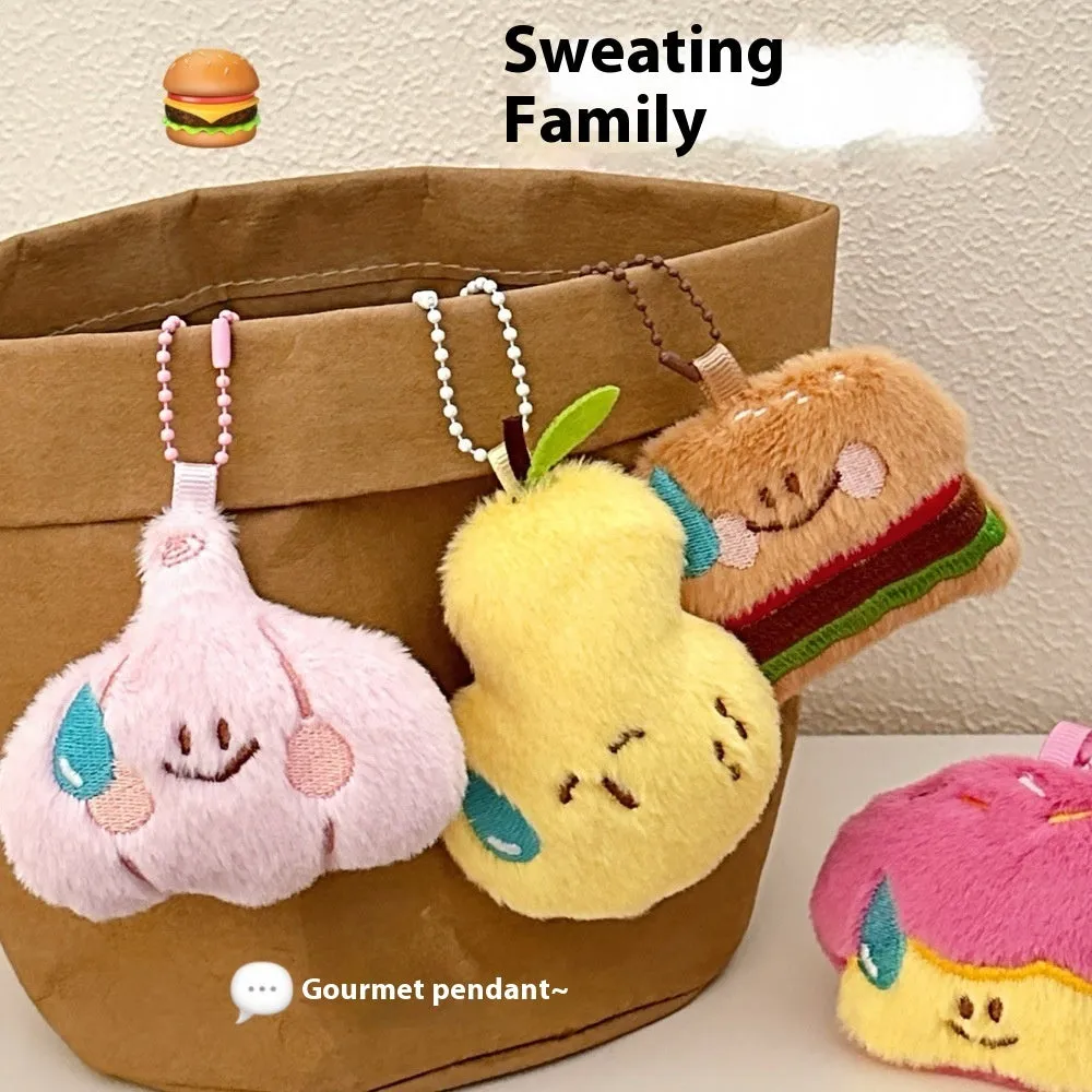 Soft wool plush key chain pendant 18x14cm showing cartoon puppy pattern in colour Style 1, half-handmade finish