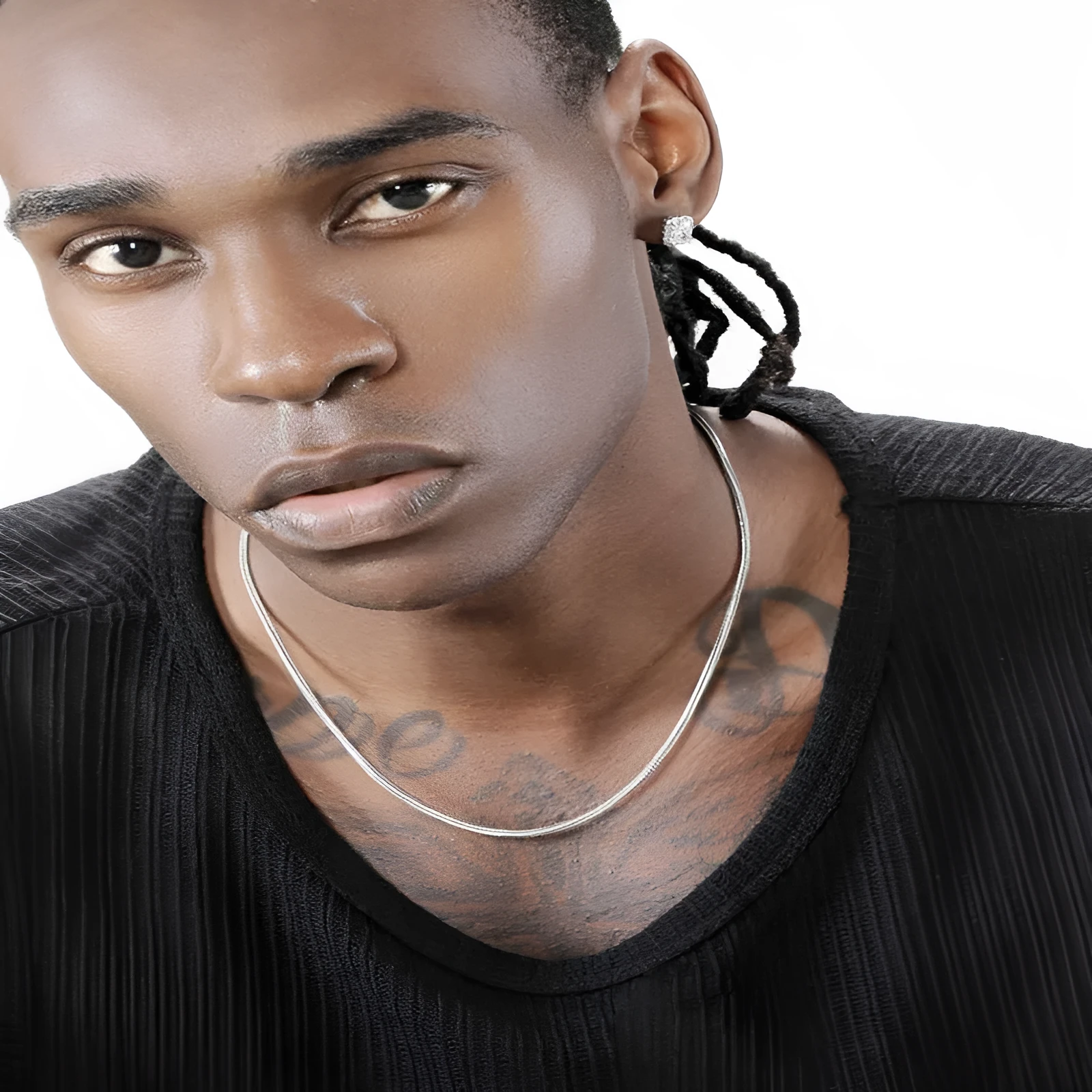 Men's 925 sterling silver distressed dragon bone necklace on 45cm chain, silver colour