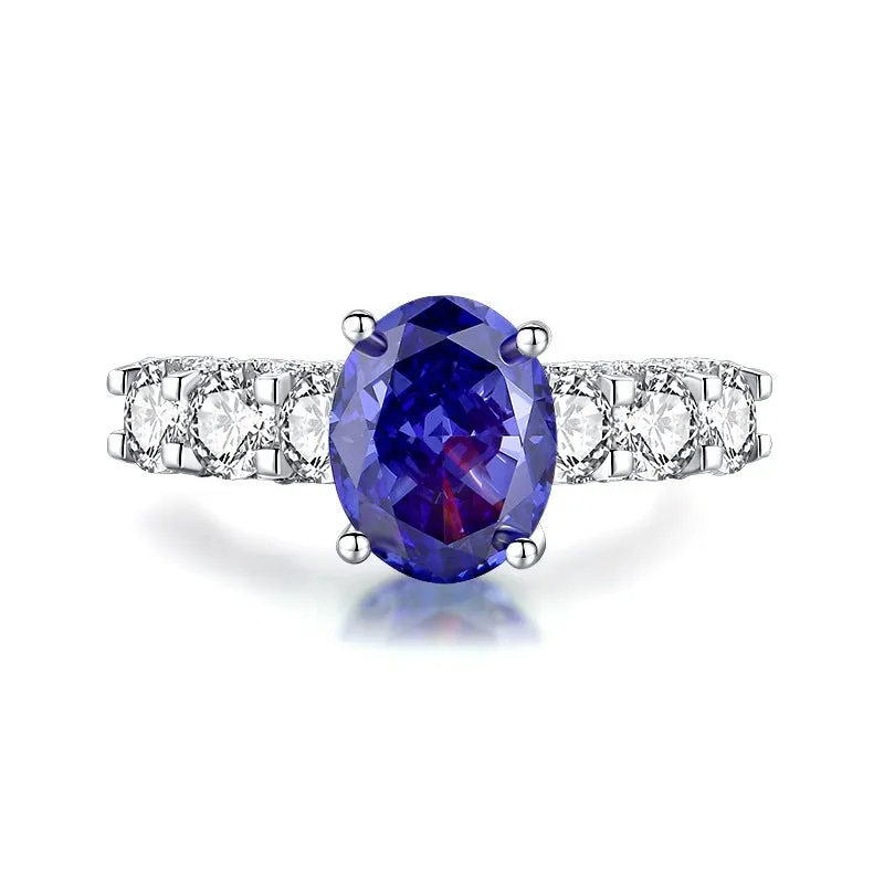 Sterling silver heart-shaped ring with a faceted colour zircon stone in a Tan Sang tone.