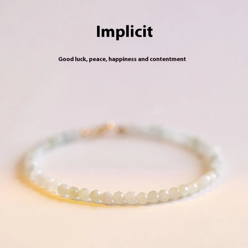 Women's Korean style retro bracelet with a jade ball charm on a chain.