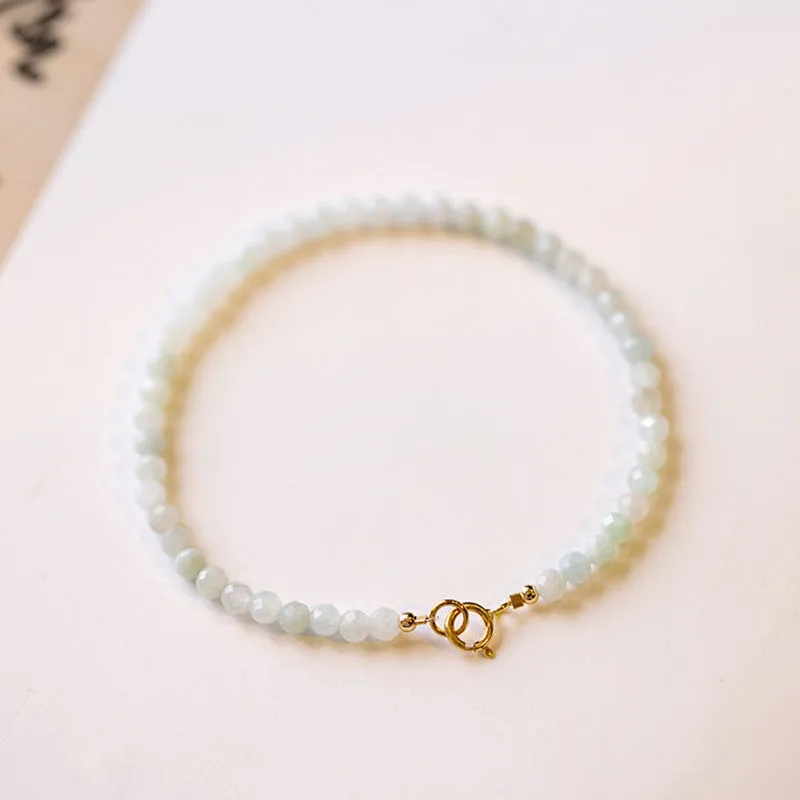 Women's Korean style retro bracelet with a jade ball charm on a chain.