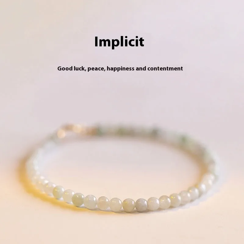 Women's Korean style retro bracelet with a jade ball charm on a chain.