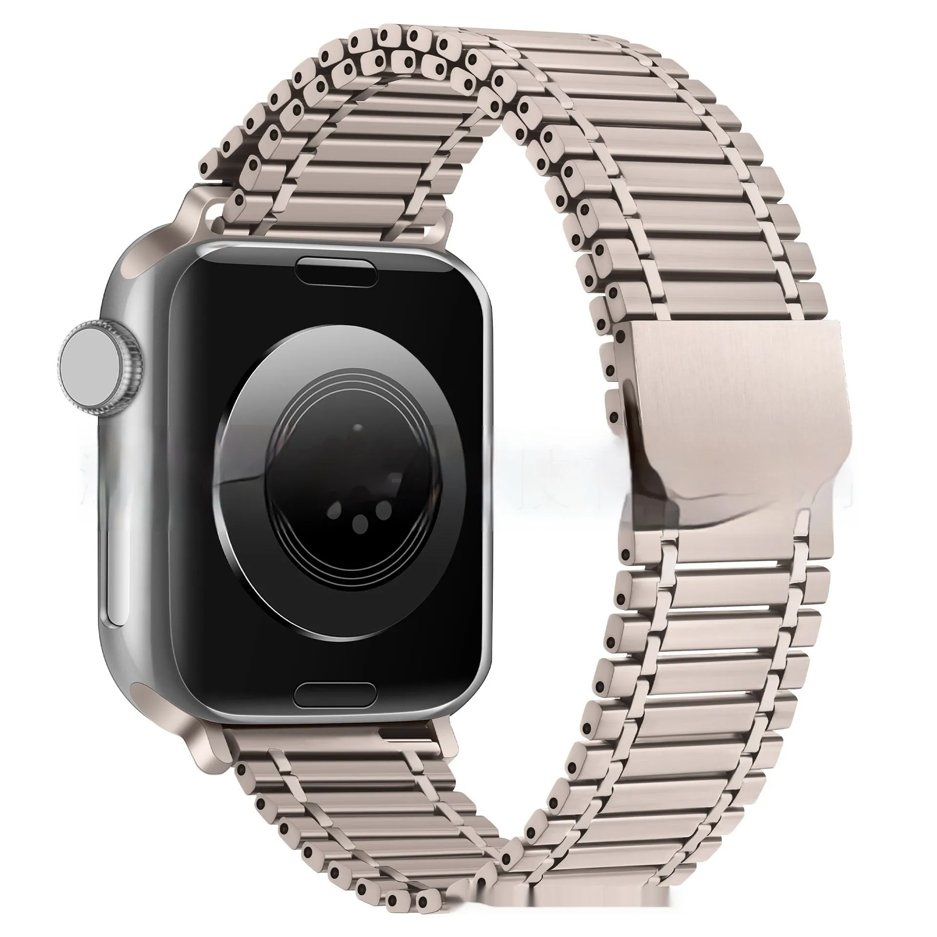 Metal magnetic watch strap in rose gold silver suitable for Apple Watch 42mm and 44mm case sizes