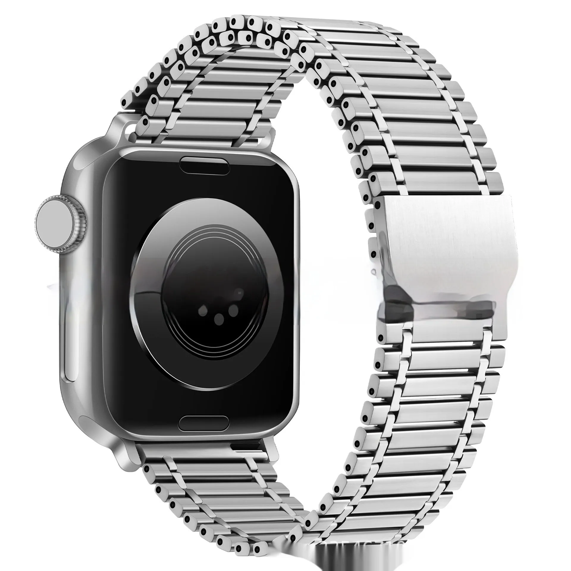 Metal magnetic watch strap in rose gold silver suitable for Apple Watch 42mm and 44mm case sizes