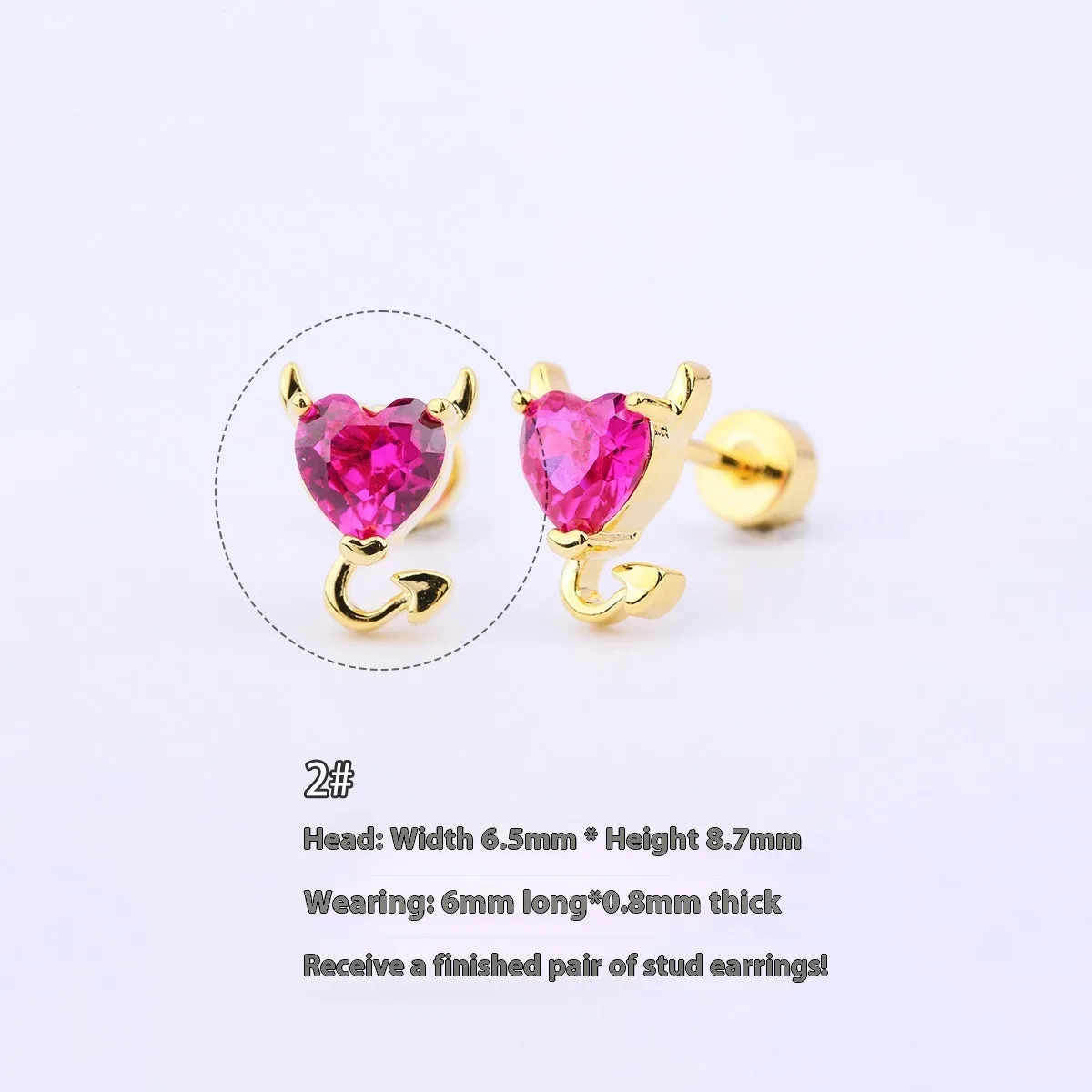 316L stainless steel Halloween drop earrings with real gold plating, skull and devil eye design, 6cm length, unisex