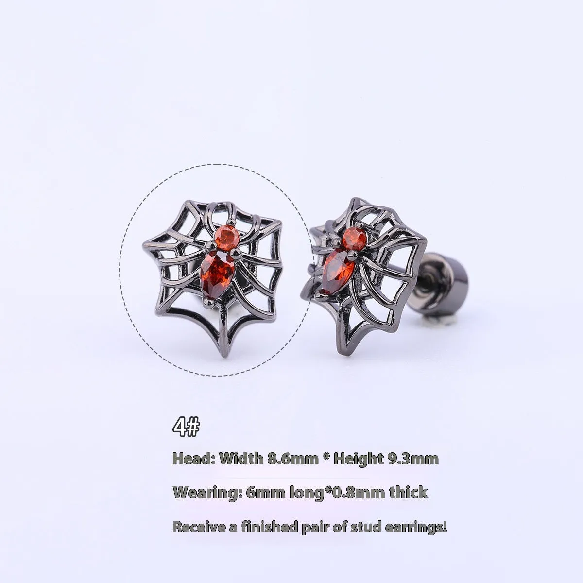 316L stainless steel Halloween drop earrings with real gold plating, skull and devil eye design, 6cm length, unisex