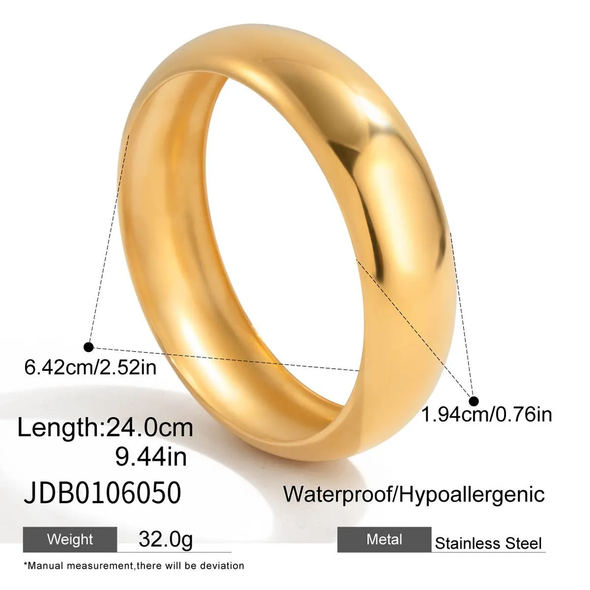 Stainless steel bracelet with Devil's Eye ornament in European American style, colour JDB0107032-PS