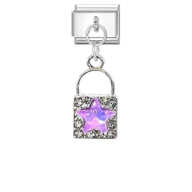 Small stainless steel electroplated pendant module 1x0.9cm charm bracelet accessory