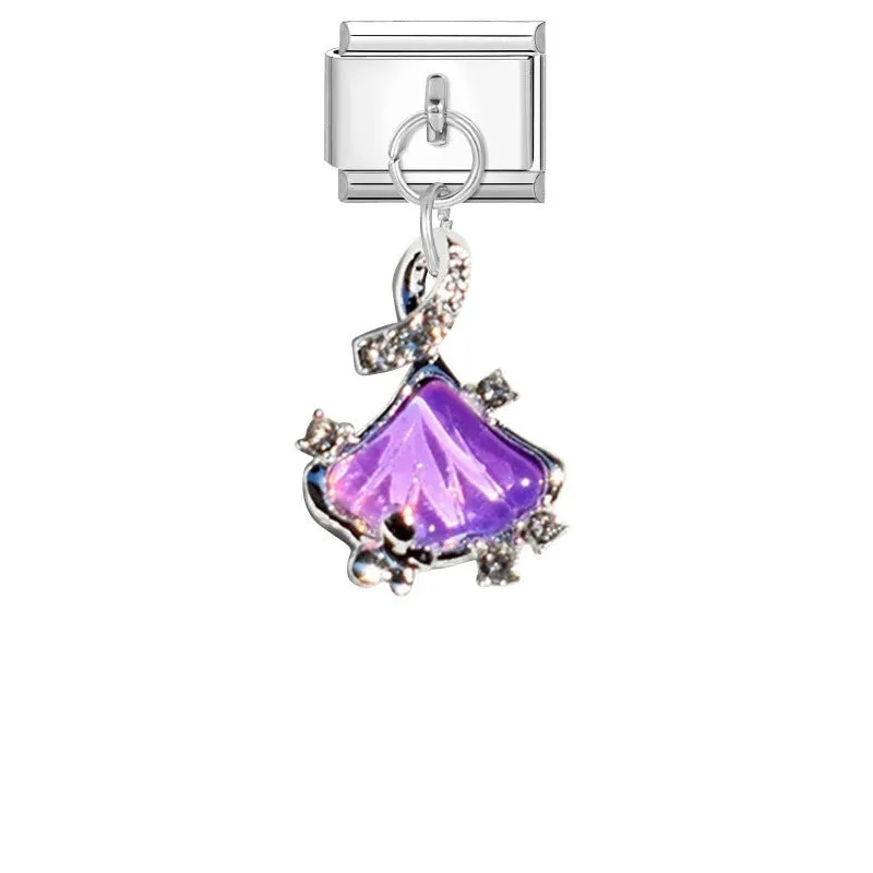 Small stainless steel electroplated pendant module 1x0.9cm charm bracelet accessory