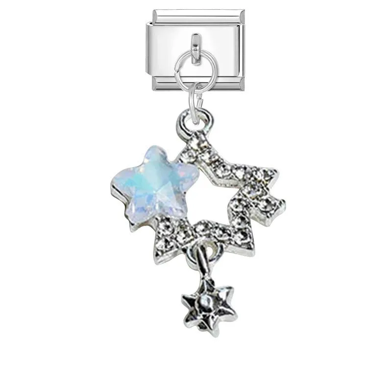 Small stainless steel electroplated pendant module 1x0.9cm charm bracelet accessory