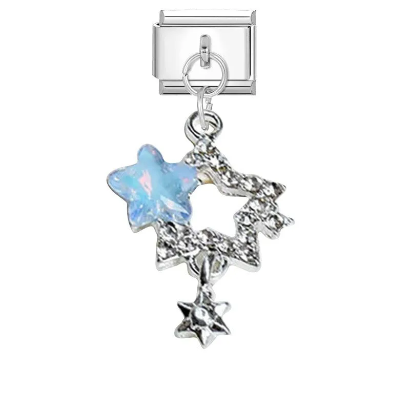 Small stainless steel electroplated pendant module 1x0.9cm charm bracelet accessory