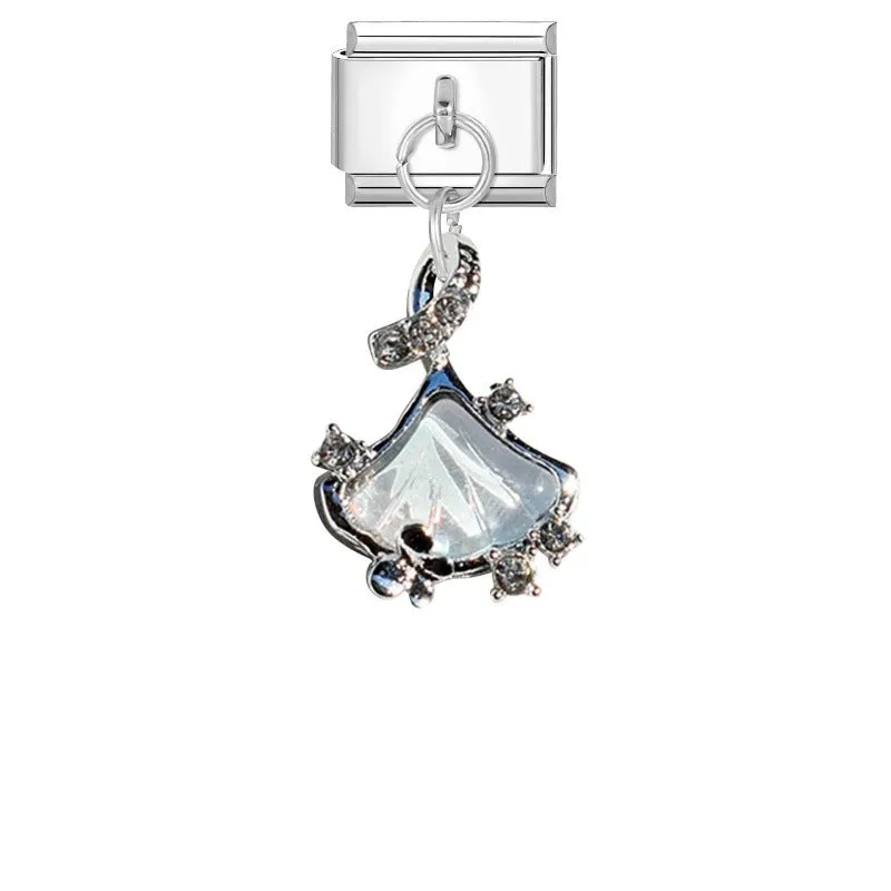 Small stainless steel electroplated pendant module 1x0.9cm charm bracelet accessory