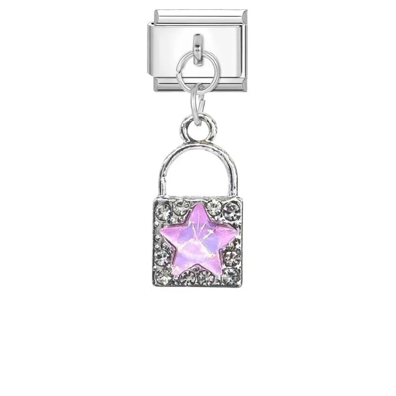 Small stainless steel electroplated pendant module 1x0.9cm charm bracelet accessory