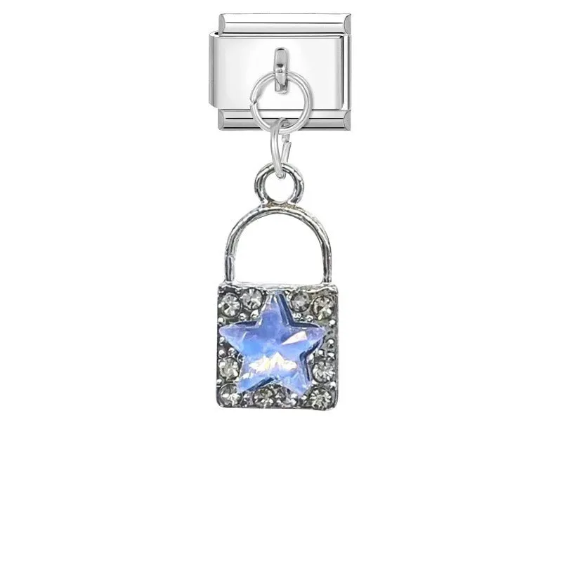 Small stainless steel electroplated pendant module 1x0.9cm charm bracelet accessory