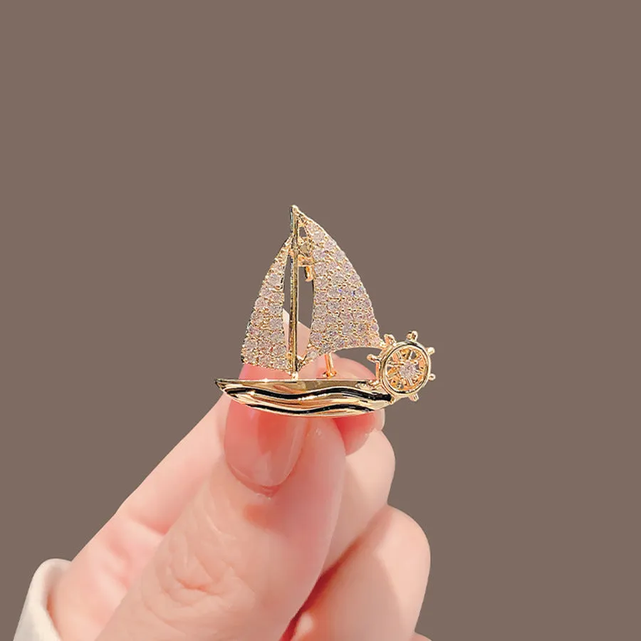 Alloy brooch in natural flower shape with electroplated finish, featuring adjustable and anti-exposure pin closure for women's coats and suits.