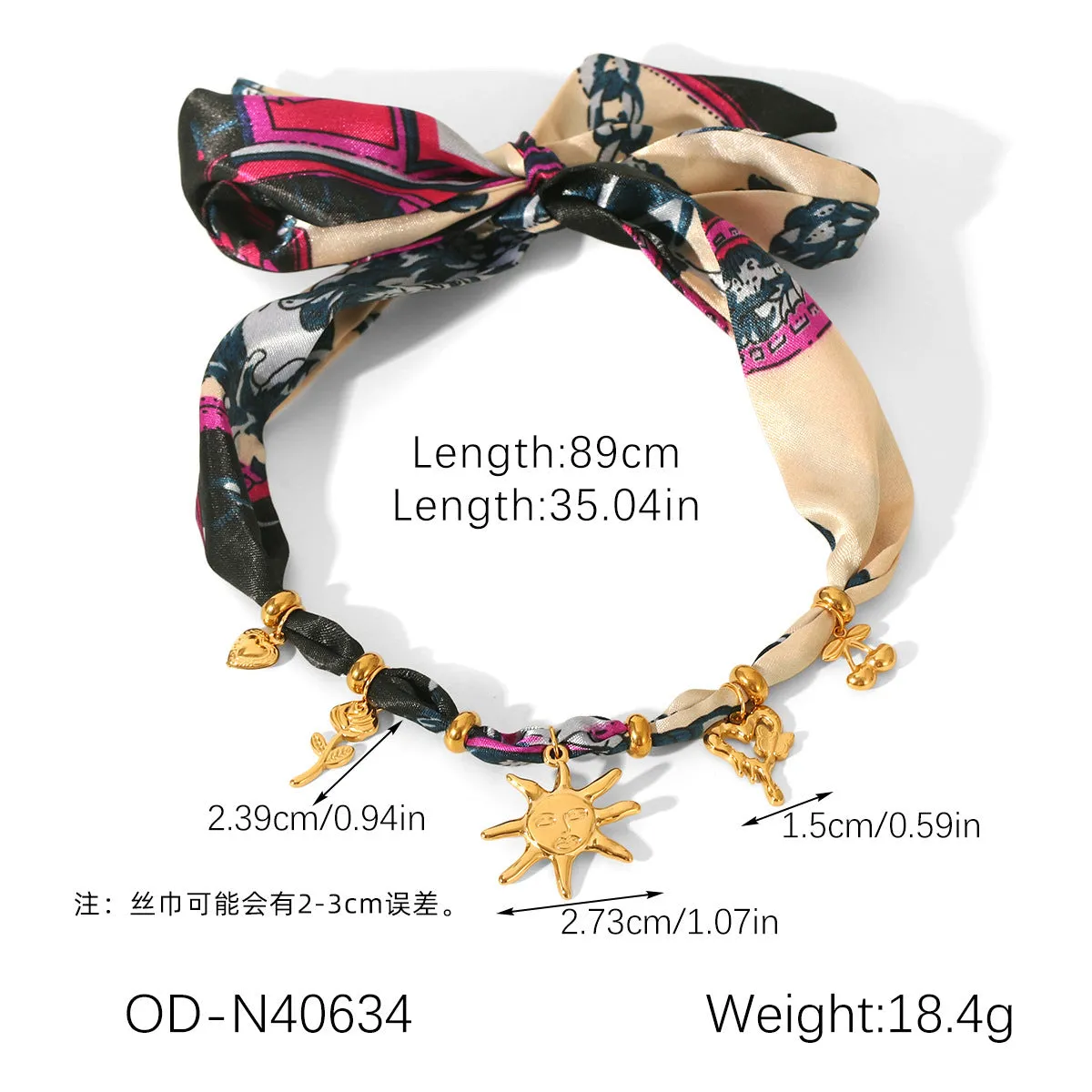 Sunflower stainless steel charm on a ribbon bracelet for children, ins style