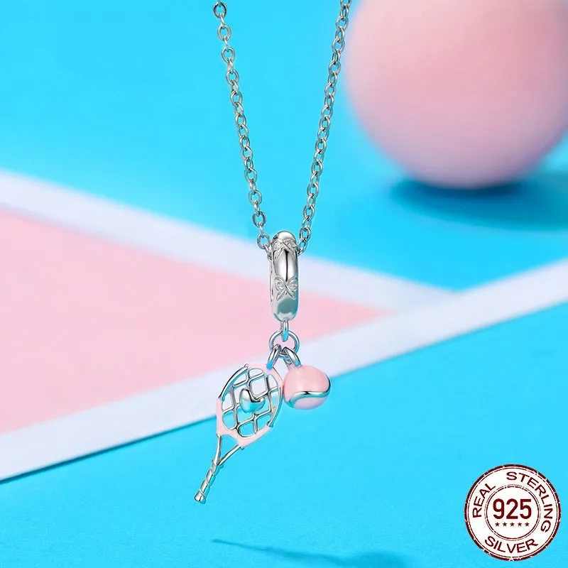 S925 sterling silver drip tennis pendant bead 2.9x1.2cm in colour SCC3081