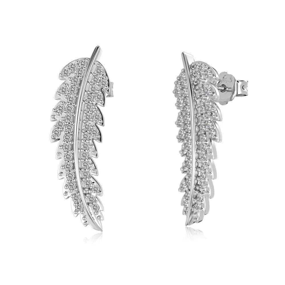 925 silver women's earrings with five flowers and petals on outer circle, electroplated finish