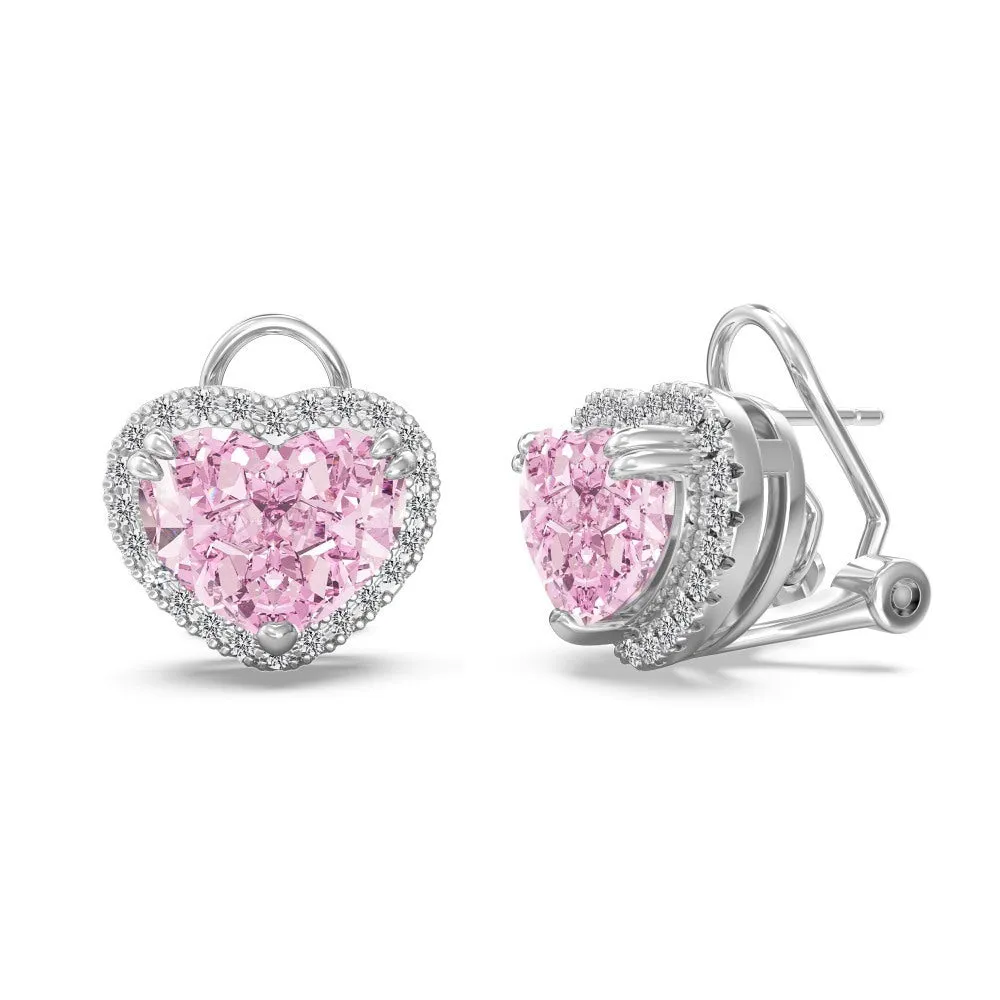 S925 sterling silver stud earrings for women, platinum colour with floral and water droplet pattern