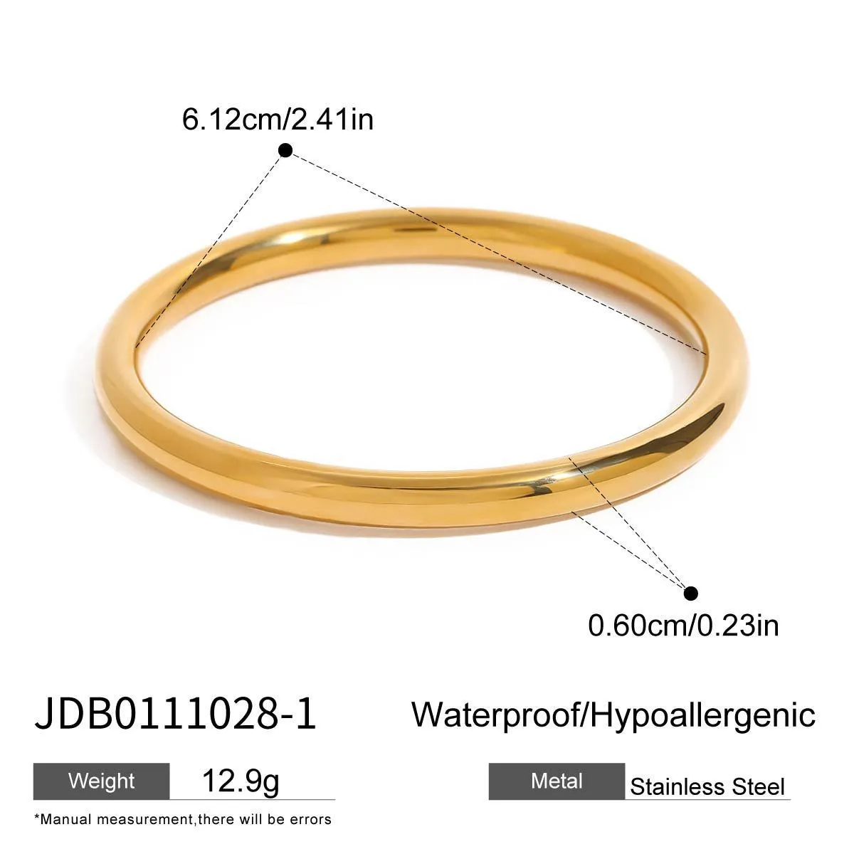 Stainless steel electroplated geometric round link bracelet for women on white background