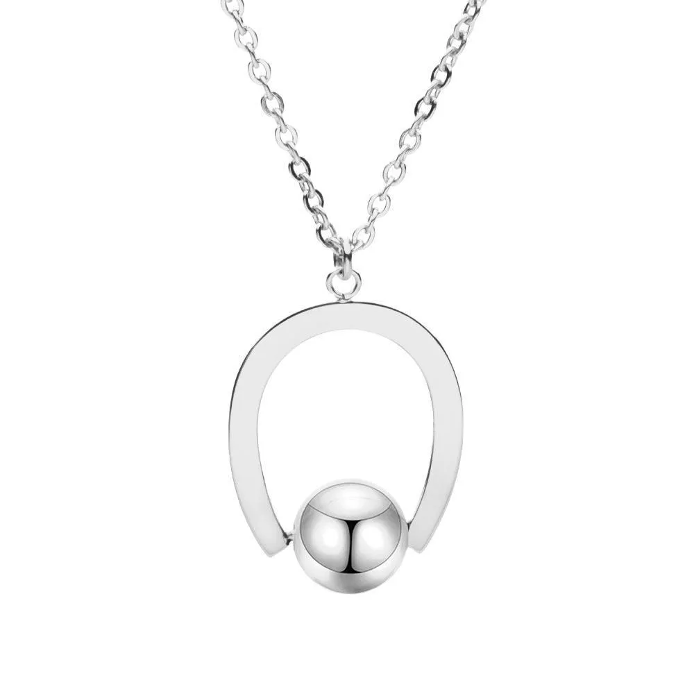 Adjustable stainless steel necklace with cross chain design and geometric pendant in gold colour.
