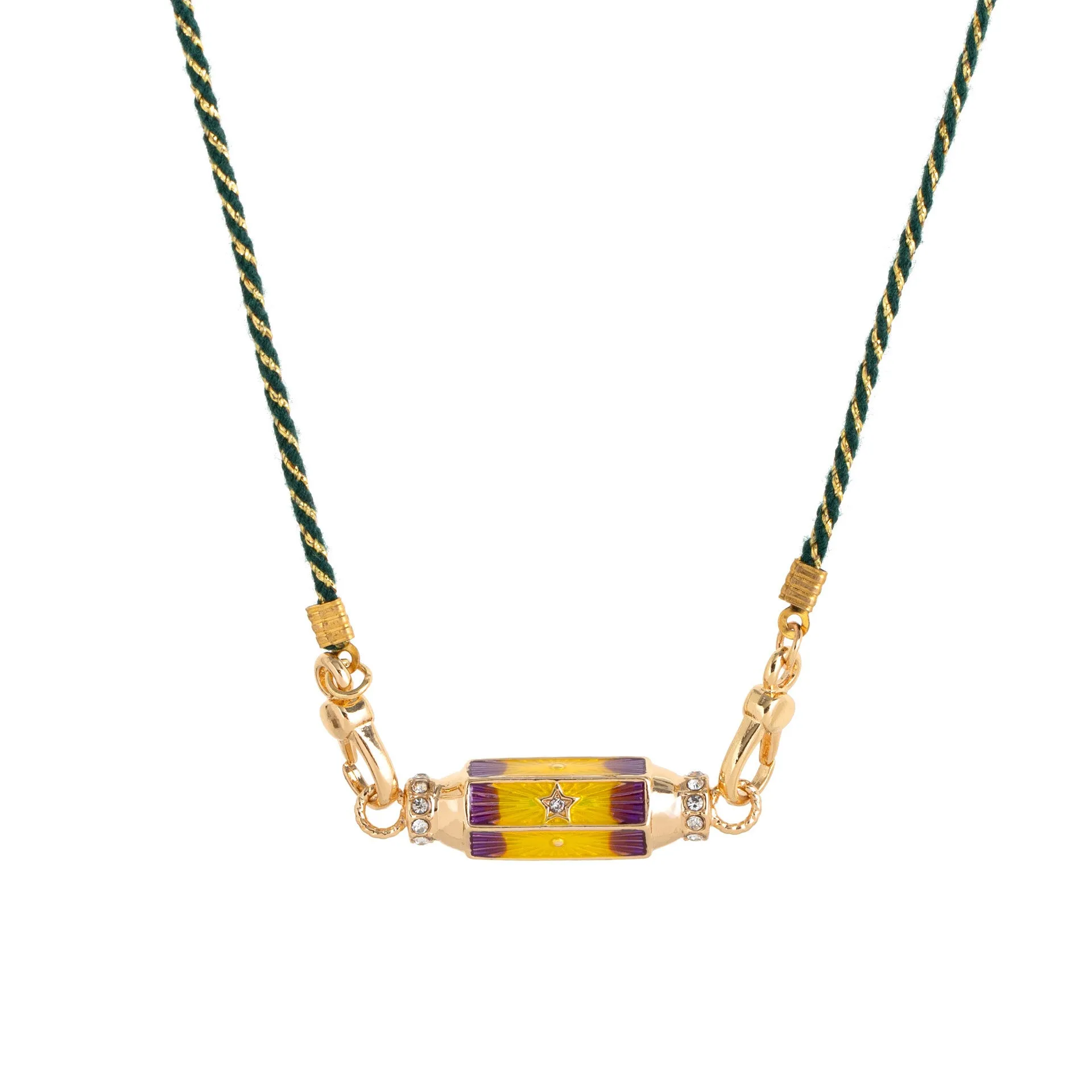 Copper geometry pendant necklace for men with star and eye motifs in blue colour on regular chain