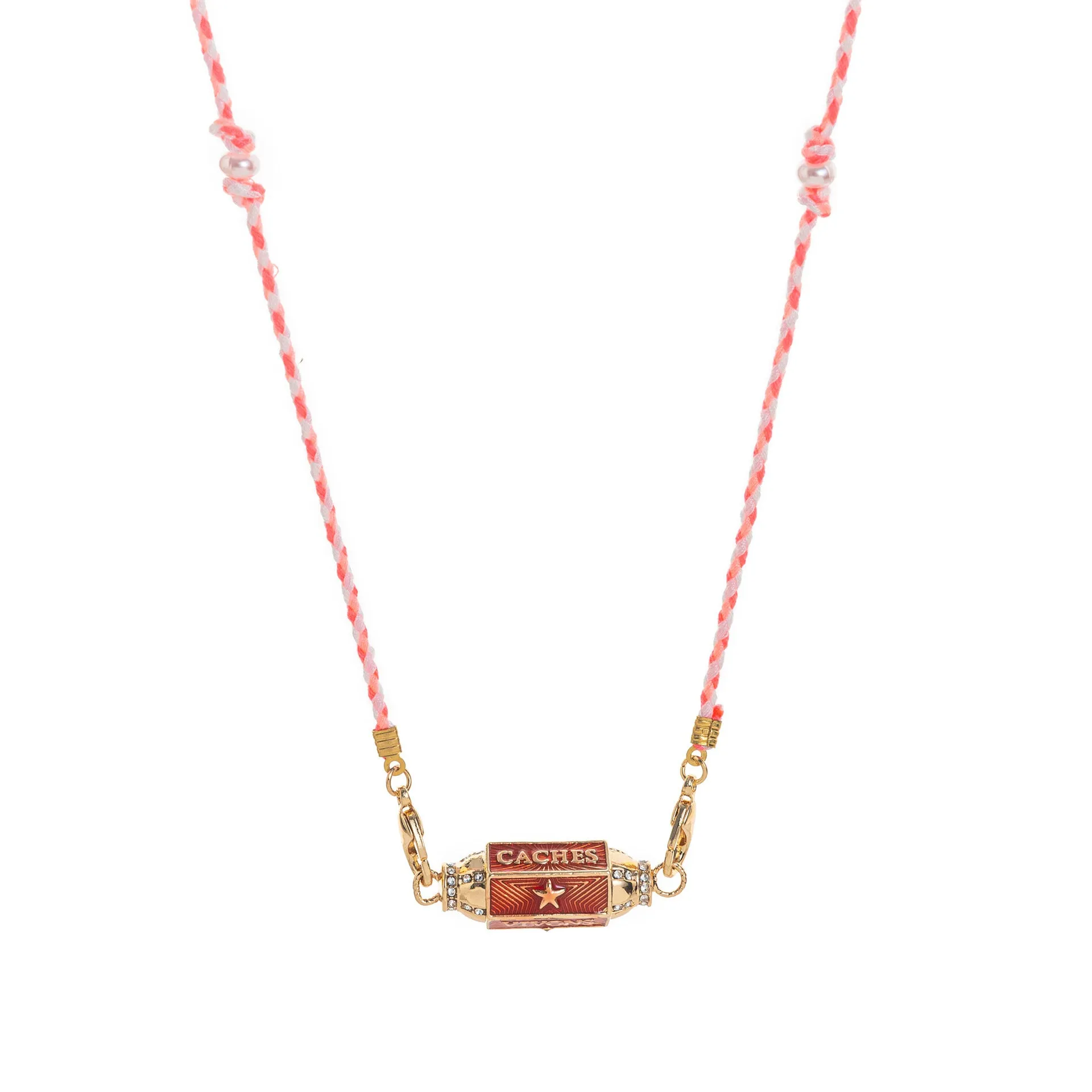 Copper geometry pendant necklace for men with star and eye motifs in blue colour on regular chain
