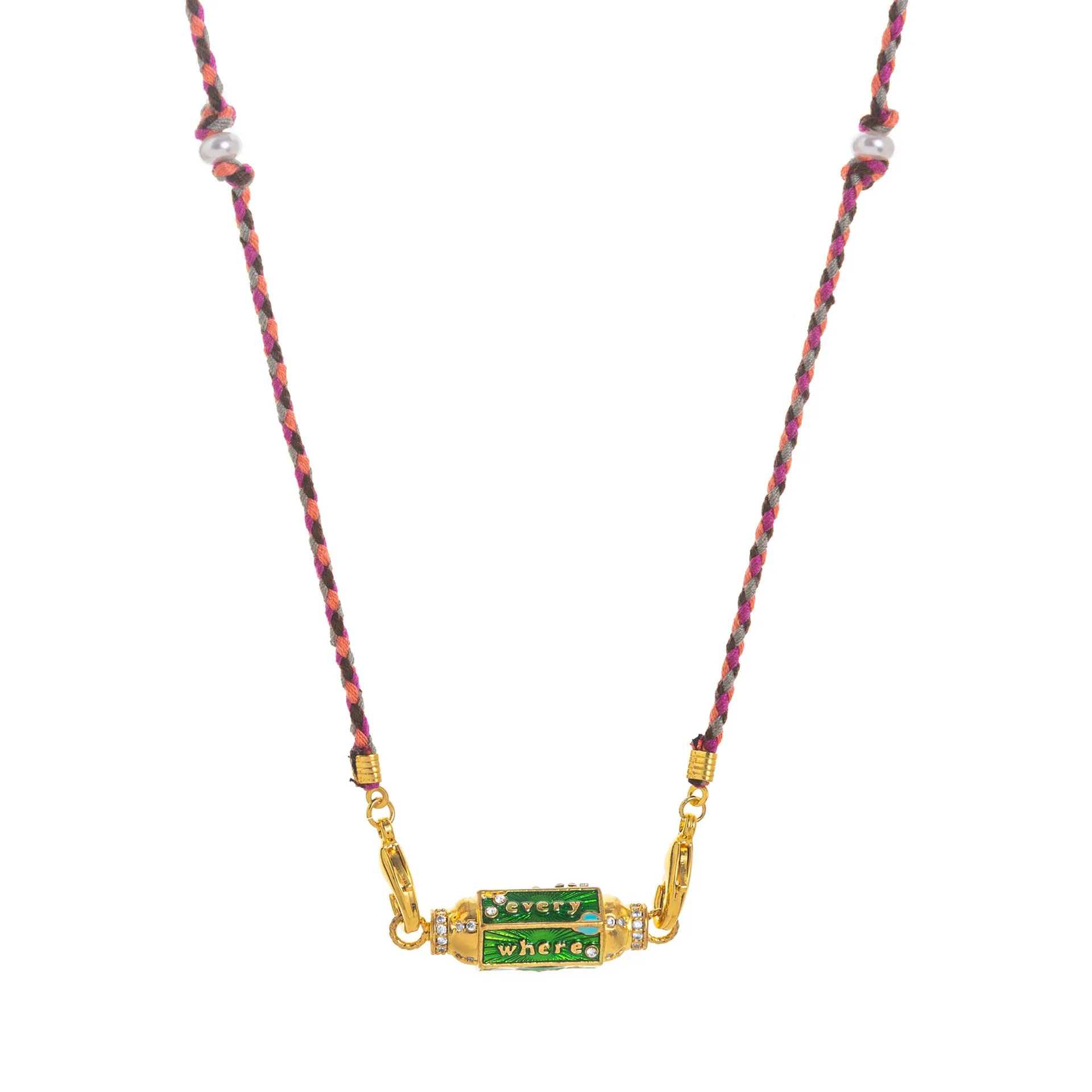 Copper geometry pendant necklace for men with star and eye motifs in blue colour on regular chain