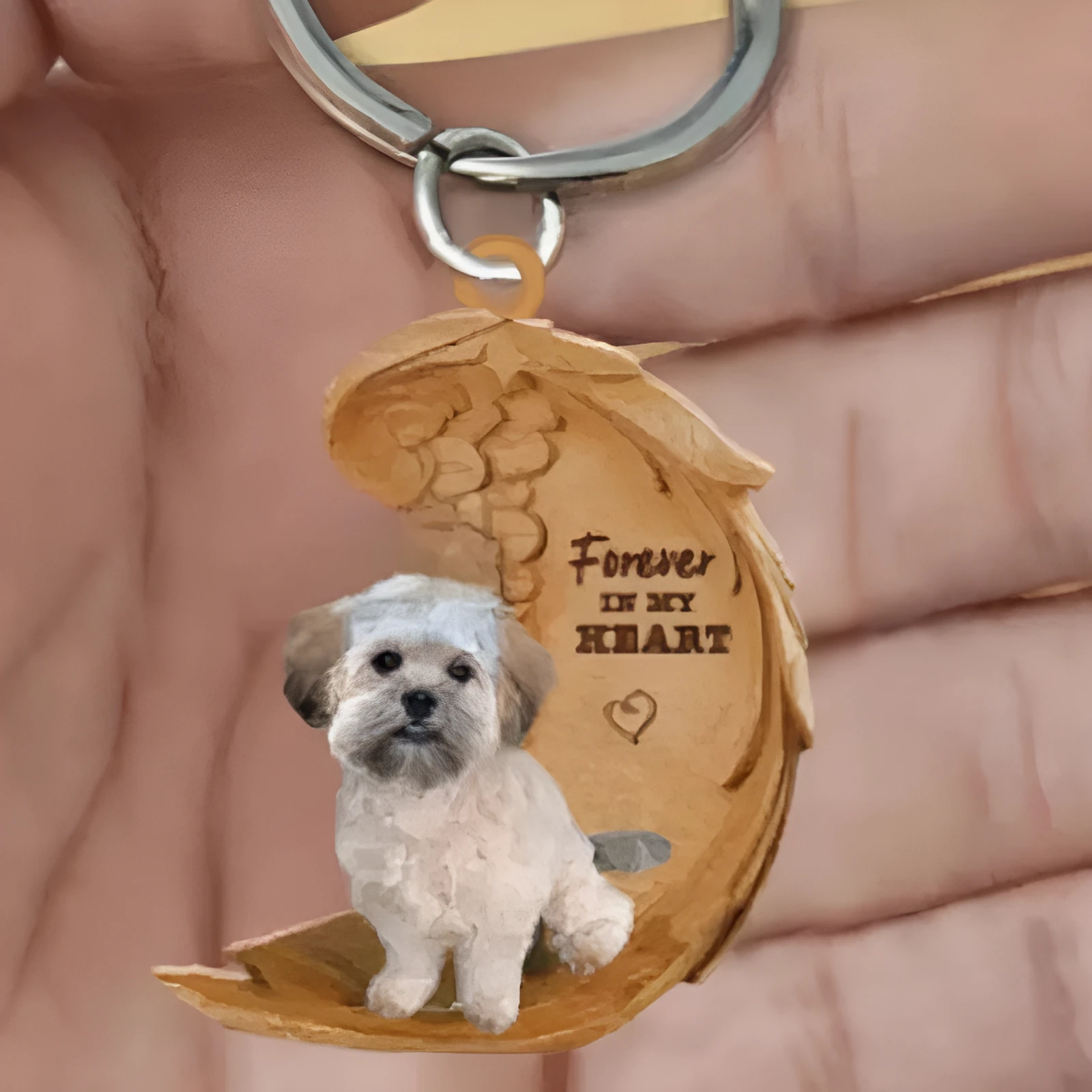 Square acrylic dog car hanging ornament measuring 9cm by 9cm