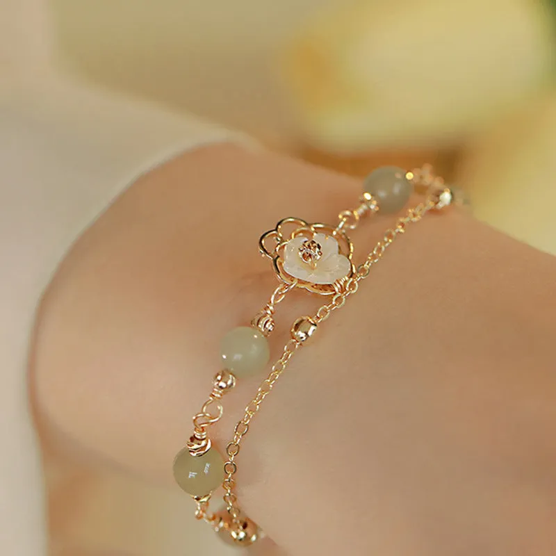 Yellow gold electroplated copper butterfly bracelet for women with geometry shape