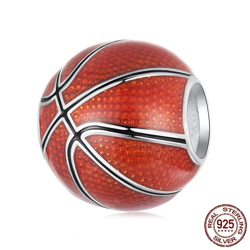 S925 sterling silver basketball bead with drip oil finish, 1.0x0.9 cm size, aperture 0.45 cm