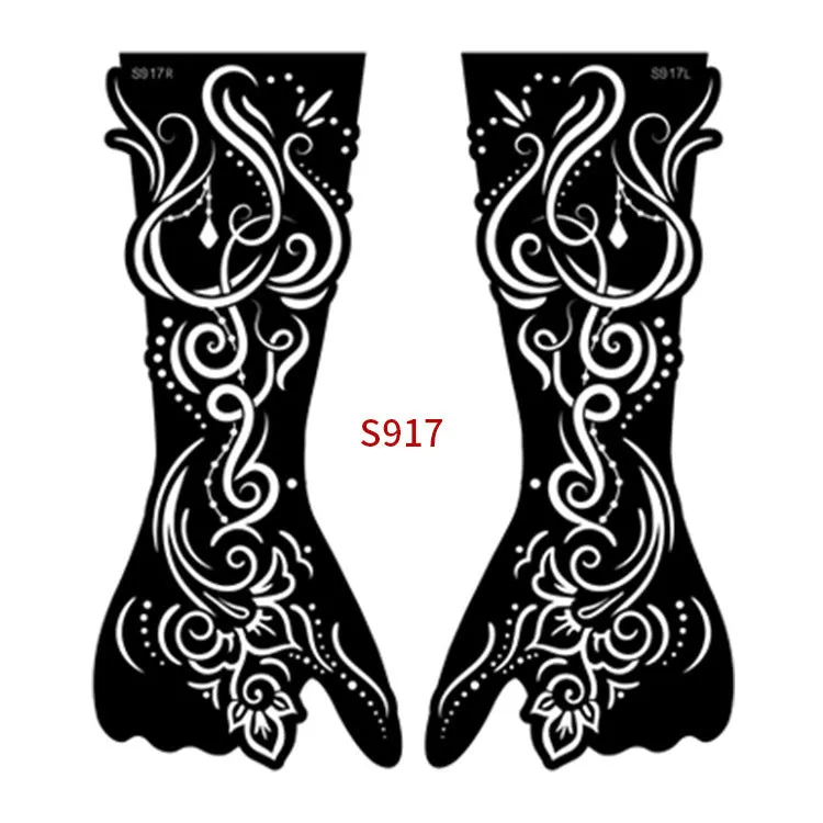 Pack of geometric hollow template stickers with three-dimensional paper carving designs on a white background.