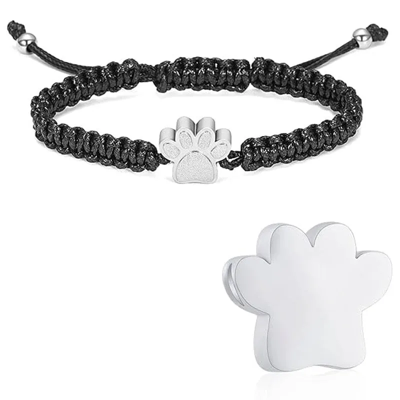 Titanium steel open memorial pet ashes bracelet in silver, geometric pattern with lightning and universe design