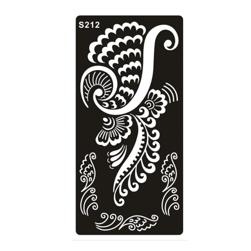 Geometric hollow tattoo template sticker on water transfer paper showing Southeast Asian design