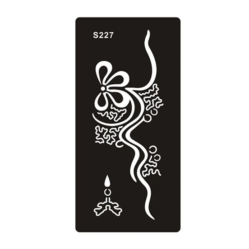 Geometric hollow tattoo template sticker on water transfer paper showing Southeast Asian design
