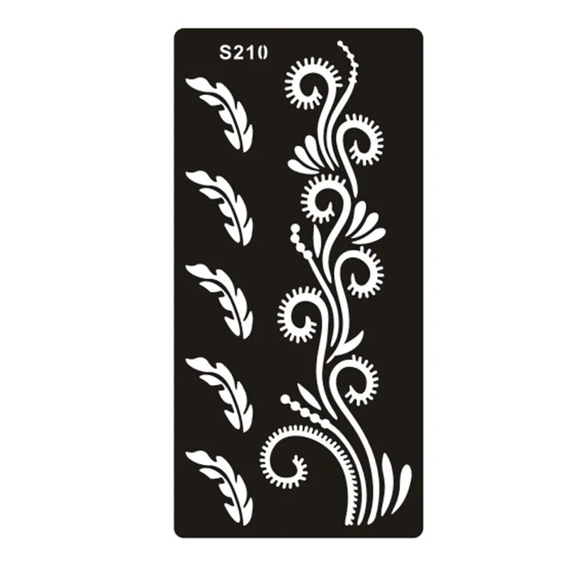 Geometric hollow tattoo template sticker on water transfer paper showing Southeast Asian design
