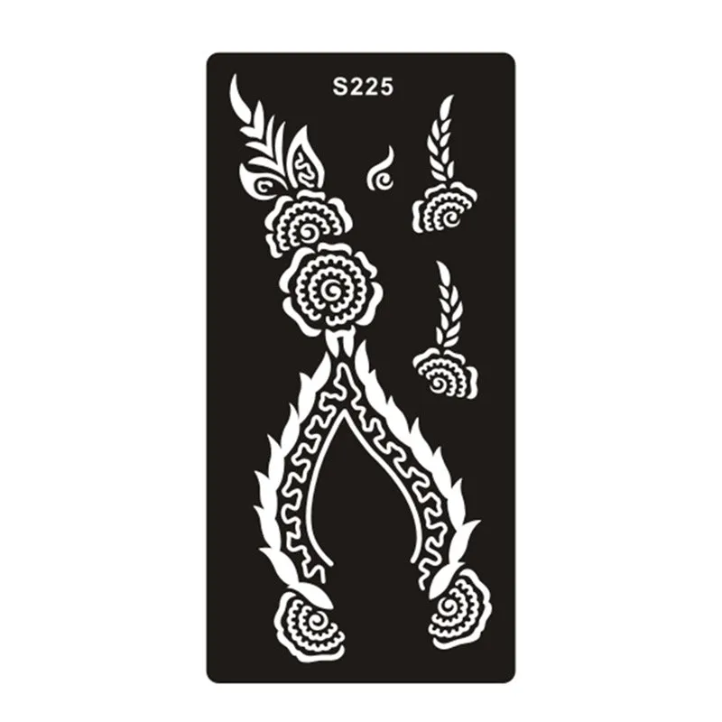Geometric hollow tattoo template sticker on water transfer paper showing Southeast Asian design