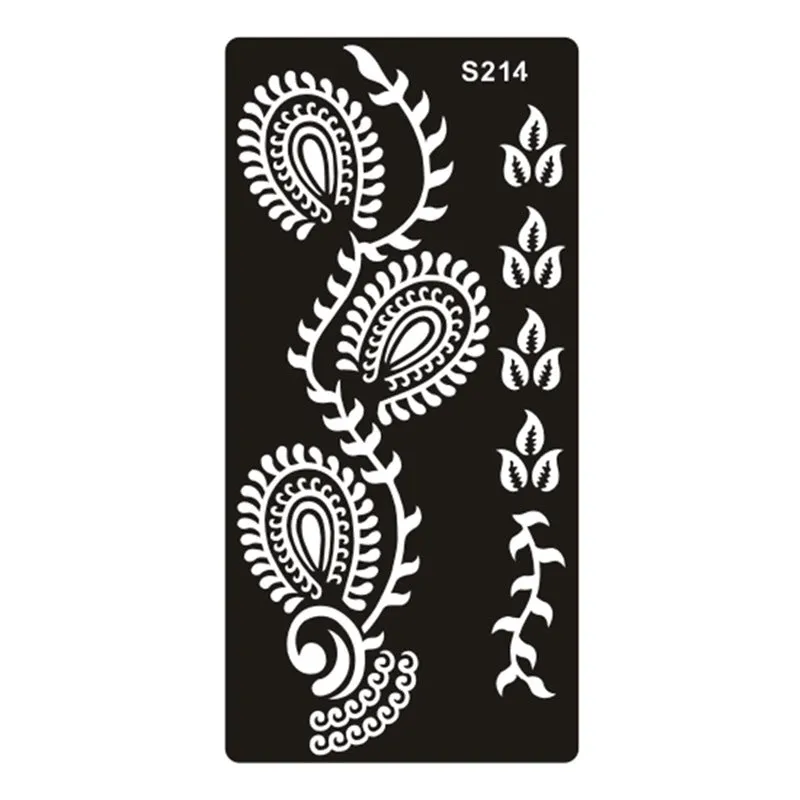 Geometric hollow tattoo template sticker on water transfer paper showing Southeast Asian design